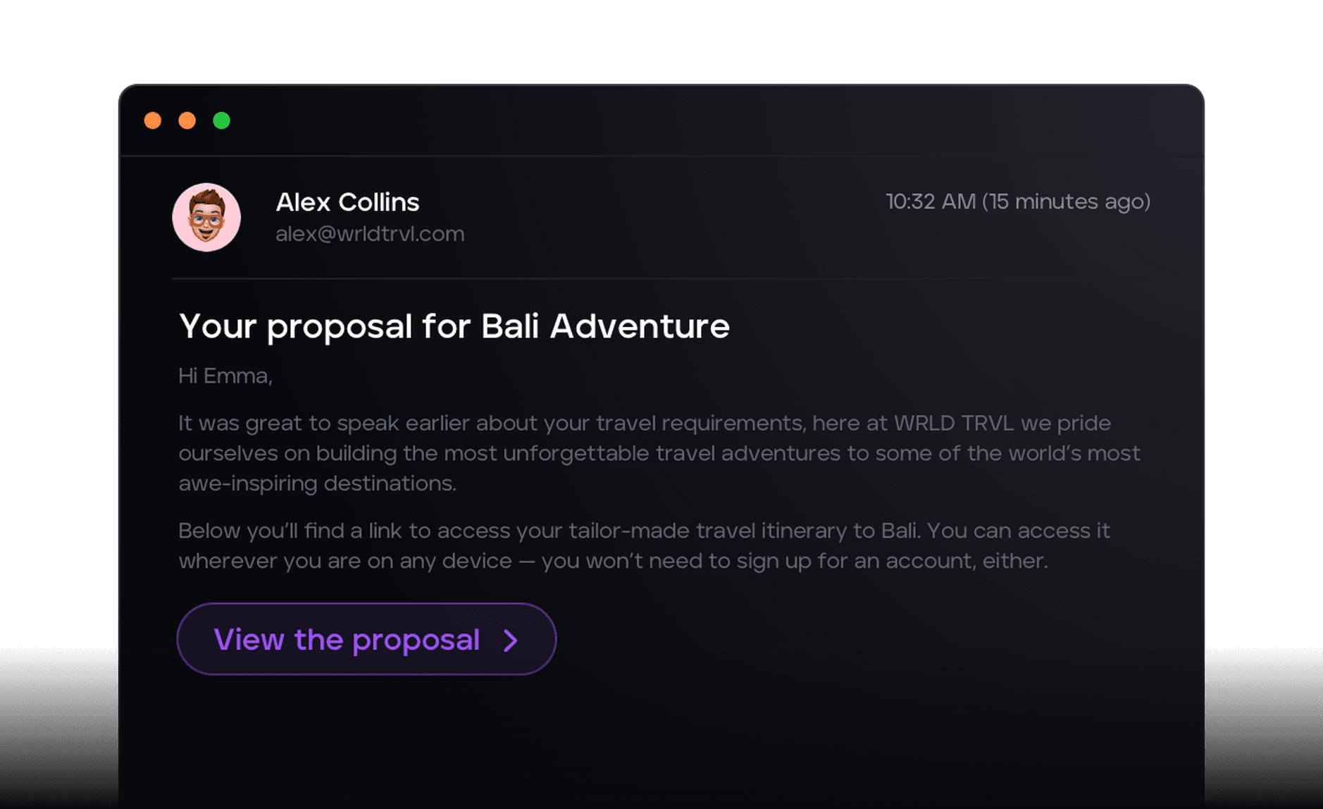 Proposal email