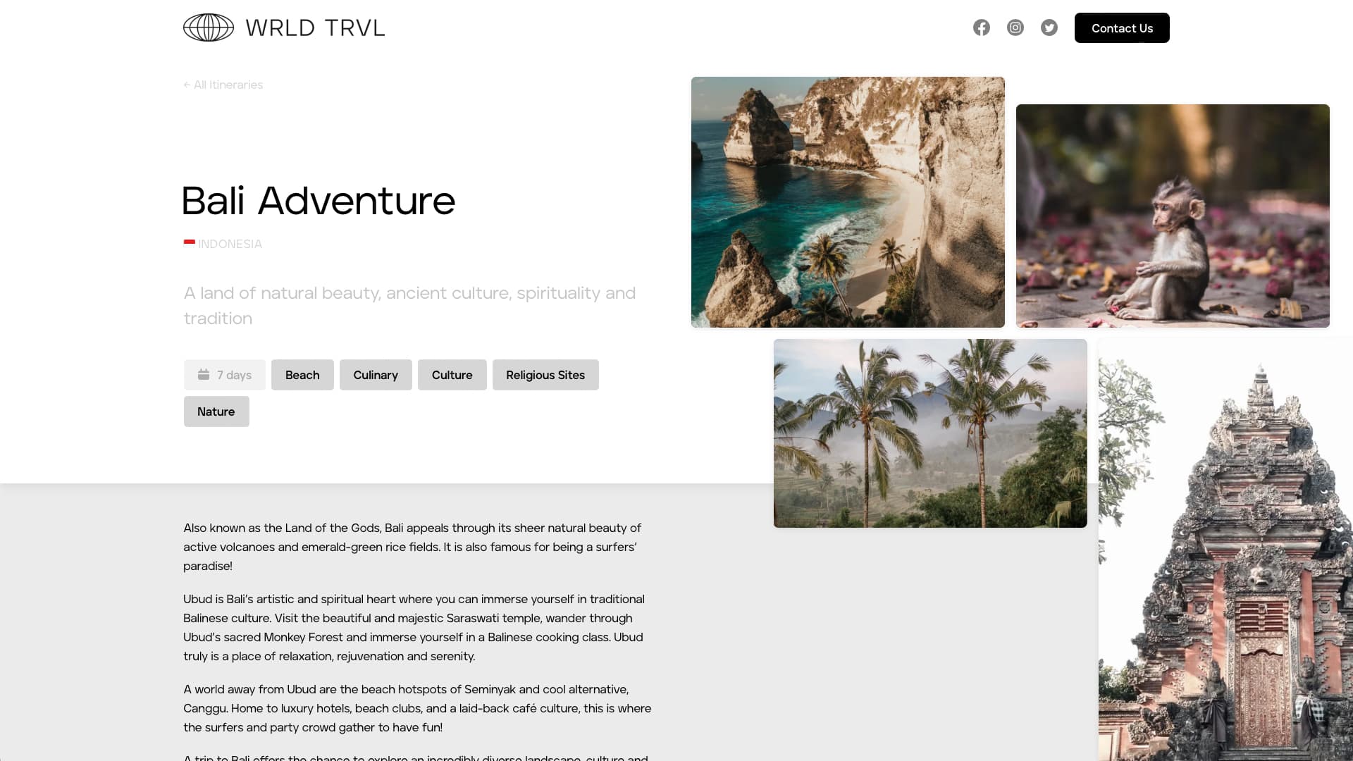 Itinerary Showcase